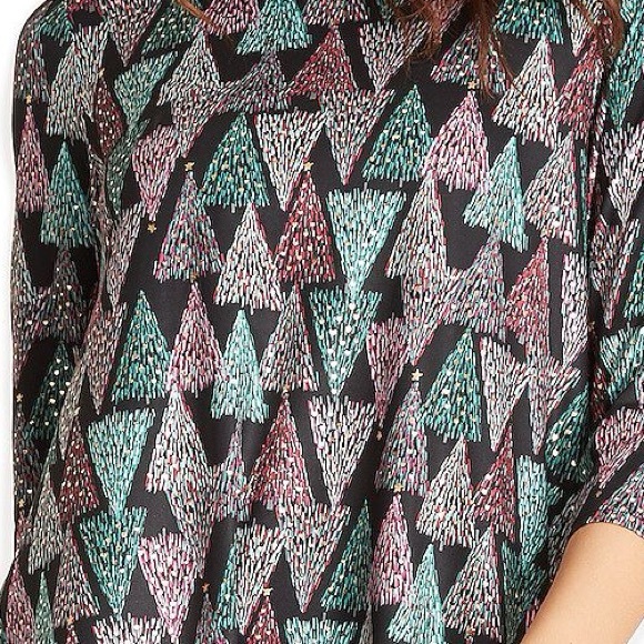 Dress Works Women's Dress Works Holiday Print Swing Dress Christmas Trees - Picture 3 of 5